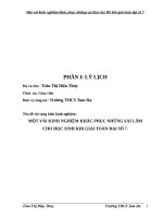 SKKN một vài kinh nghiệm khắc phục những sai lầm cho HS khi giải toán đại số 7 