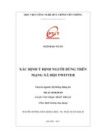 Xác định ý định người dùng trên mạng xã hội Twitter (tt)