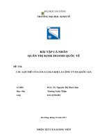 Các lý do để CocaCola trở thành công ty đa quốc gia