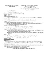 BỘ ĐỀ THI HÓA 10 HỌC  KÌ 1 CÓ LỜI GIẢI CHI TIẾT