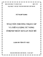 Tỉ lệ tổn thương thận cấp và tiên lượng tử vong ở bệnh nhân xơ gan mất bù nhập viện.