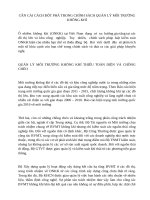 CHÍNH SÁCH MÔI TRƯỜNG CẦN CẢI CÁCH ĐỘT PHÁ