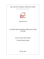 Xác định ý định người dùng trên mạng xã hội Twitter (LV thạc sĩ)