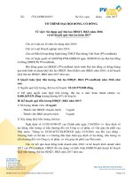 Báo cáo tình hình sử dụng Quỹ thù lao của HĐQT, BKS năm 2016, kế hoạch năm 2017;