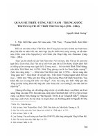 DSpace at VNU: Quan hệ triều cống Việt Nam- Trung quốc trong lịch sử thời trung đại (938-1884)