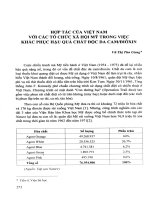 DSpace at VNU: Hợp tác của Việt Nam với các tổ chức xã hội Mỹ trong việc khắc phục hậu quả chất độc da cam đioxin