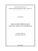 DSpace at VNU: Hợp tác phát triển du lịch Việt Nam-Thái Lan từ 1990 đến nay