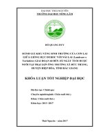 Đánh giá khả năng sinh trưởng của con lai giữa giống đực duroc với nái lai (landrace × yorkshire) giai đoạn 60 đến 152 ngày tuổi được nuôi tại trại lợn ông trường, xã đức thắng   huyện 