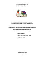 SKKN  một vài kinh nghiệm bồi dưỡng học sinh giỏi lớp 9 giải phương trình nghiệm nguyên 