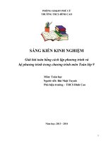 SKKN giải bài toán bằng cách lập phương trình và hệ phương trình trong chương trình môn toán lớp 9 