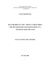 DSpace at VNU: Quan hệ hợp tác Việt – Trung và hoạt động thu hút khách du lịch Trung Quốc của ngành du lịch Việt Nam