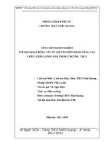 CHỈ đạo HOẠT ĐỘNG các tổ CHUYÊN môn NHẰM NÂNG CAO CHẤT LƯỢNG GIẢNG dạy TRONG TRƯỜNG  THCS 