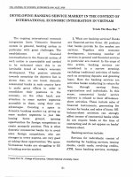 DSpace at VNU: Developing banking service market in the context of international economic integration in Vietnam