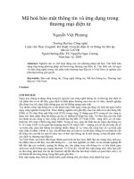 DSpace at VNU: Mã hoá bảo mật thông tin và ứng dụng trong thương mại điện tử