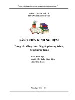 SKKN dùng bất đằng thức để giải phương trình, hệ phương trình 