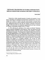 DSpace at VNU: Vietnam's transition global integration : Implications for national security strategy