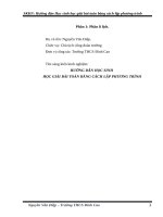 SKKN hướng dẫn học sinh học giải bài toán bằng cách lập phương trình 