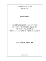 Vấn đề nội luật hóa các quy định của công ước của liên hợp quốc về chống tham nhũng trong bộ luật hình sự việt nam năm 2015 