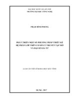 Phát triển một số phương pháp thiết kế hệ phân lớp trên cơ sở lý thuyết tập mờ và đại số gia tử