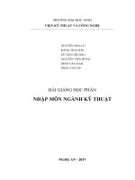 BÀI GIẢNG HỌC PHẦN  NHẬP MÔN NGÀNH KỸ THUẬT