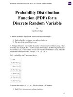 Probability Distribution Function (PDF) for a Discrete Random Variable