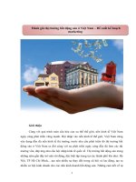 Đánh giá thị trường bất động sản ở việt nam – đề xuất kế hoạch marketing