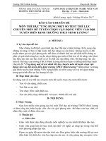 SKKN Ứng dụng một số test đánh thể lực chuyên môn để tuyển chọn vận động viên vào đội tuyển điền kinh trường THCS Minh Lương