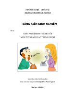 SKKN KINH NGHIỆM dạy NGHE nói môn TIẾNG ANH cấp TRUNG cơ sở 