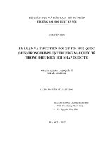 Lý luận và thực tiễn đối xử tối huệ quốc (MFN) trong pháp luật thương mại quốc tế trong điều kiện hội nhập quốc tế