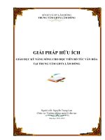 GIẢI PHÁP HỮU ÍCH GIÁO DỤC KỸ NĂNG SỐNG CHO HỌC VIÊN BỔ TÚC VĂN HÓA TẠI TRUNG TÂM GDTX LÂM ĐỒNG