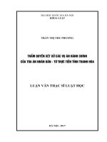 Thẩm quyền xét xử các vụ án hành chính của tòa án nhân dân   từ thực tiễn tỉnh thanh hóa 