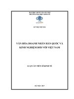 Văn hoá doanh nhân hàn quốc và kinh nghiệm đối với việt nam 