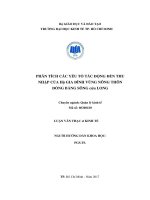 Phân tích các yếu tố tác động đến thu nhập của hộ gia đình vùng nông thôn đồng bằng sông cửu long 