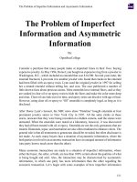 The Problem of Imperfect Information and Asymmetric Information