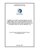Nghiên cứu chế tạo tinh thể quang tử một chiều có cấu trúc buồng vi cộng hưởng làm bằng silic xốp ứng dụng làm cảm biến cho các dung môi hữu cơ 