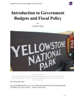 Introduction to Government Budgets and Fiscal Policy