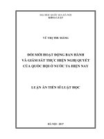 Đổi mới hoạt động ban hành và giám sát thực hiện nghị quyết của quốc hội ở nước ta hiện nay 