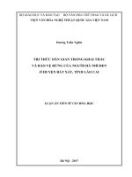 Tri thức dân gian trong khai thác và bảo vệ rừng của người hà nhì đen ở huyện bát xát, tỉnh lào cai