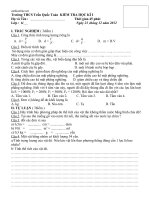 de kiem tra cuoi hki vat ly 6 thcs tran quoc toan 77610