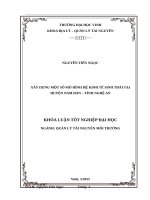 XÂY DỰNG MỘT SỐ MÔ HÌNH HỆ KINH TẾ SINH THÁI TẠI HUYỆN NAM ĐÀN – TỈNH NGHỆ AN