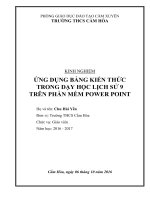 SKKN ứng dụng bảng kiến thức trong dạy học lịch sử 9 trên phần mềm power point 