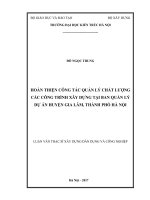 Hoàn thiện công tác quản lý chất lượng các công trình xây dựng tại ban quản lý dự án huyện gia lâm, thành phố hà nội (tt0 