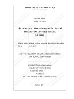 Xây dựng quy trình kiểm định kết cấu nhà bằng bê tông cốt thép thường sau cháy (tt) 