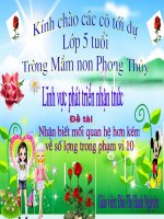 Giáo án điện tử nhận biết mối quan hệ hơn kém về số lượng trong phạm vi 10 