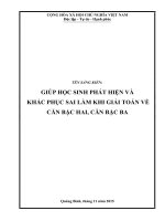 SKKN giúp học sinh phát hiện và khắc phục sai lầm khi giải toán về căn bậc hai, căn bậc ba 