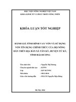 đánh giá tình hình vay vốn và sử dụng vốn tín dụng chính thức trên địa bàn xã Tân Kỳ, huyện Tứ Kỳ, tỉnh Hải Dương