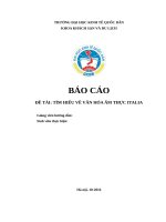 Cách thức chế biến phổ biến của ẩm thực Italia