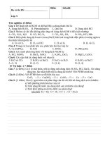 kiểm tra hóa học lớp 9, tiết 20.