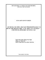 SKKN Sử dụng câu hỏi  bài tập tình huống hay và hứng thú để dạy học Cấu trúc của tế bào  Chương II, Sinh học 10 Nâng cao