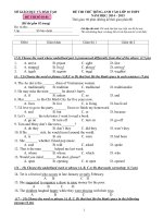 35 đề TUYỂN SINH Anh vào lớp 10